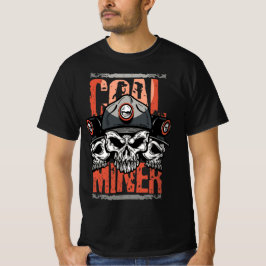 CAMISETA TRIO DE CRÂNIO DE MINERADOR DE CARVÃO