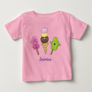 Camiseta Trio de desenho animado de picolé de sorvete engra