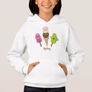 Camiseta Trio de desenho animado de picolé de sorvete engra