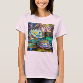 Camiseta Trio de Flores de Lótus Brilhantes