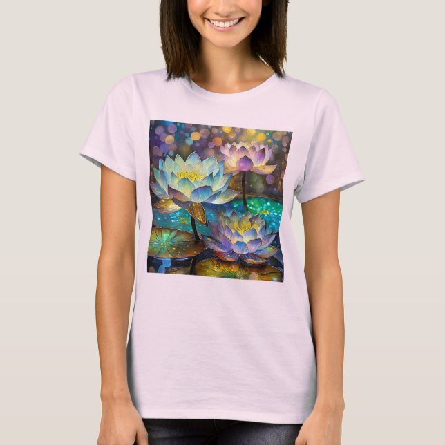 Camiseta Trio de Flores de Lótus Brilhantes (Frente)