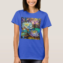 Camiseta Trio de Flores de Lótus Brilhantes
