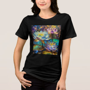 Camiseta Trio de Flores de Lótus Brilhantes