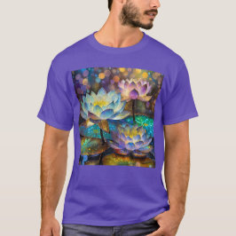 Camiseta Trio de Flores de Lótus Brilhantes