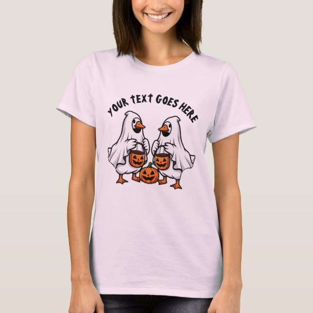 Camiseta Trio de Gansos Fantasmas Assustadores Personalizad (Frente)