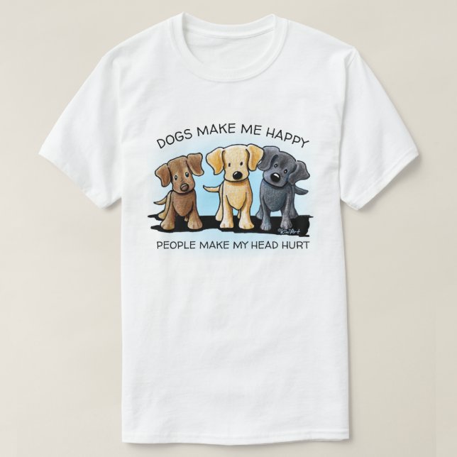 Camiseta Trio de KiniArt Labrador (Frente do Design)