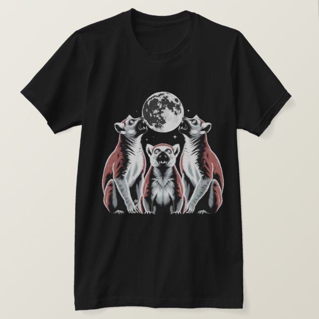 Camiseta Trio de Lêmures ao Luar Gráfico  (Frente do Design)