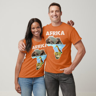 Camiseta Trio de Mapa da Vida Selvagem na África