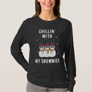 Camiseta Trio de Natal Snowmen A Chillmar Com As Minhas Nev
