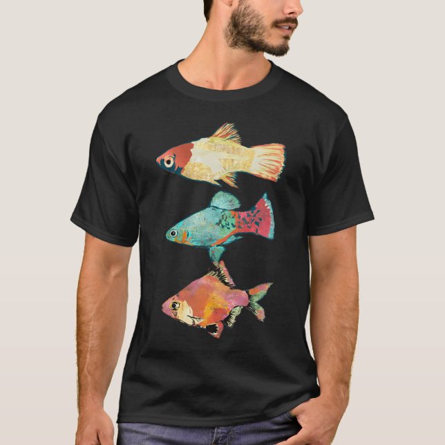 Camiseta Trío de Peixes Tropicais (Frente)