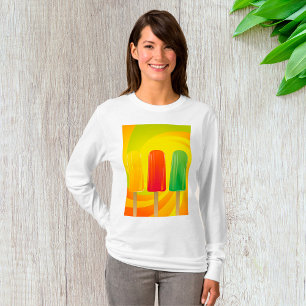 Camiseta Trio de Picolés de Verão Picolés Coloridos