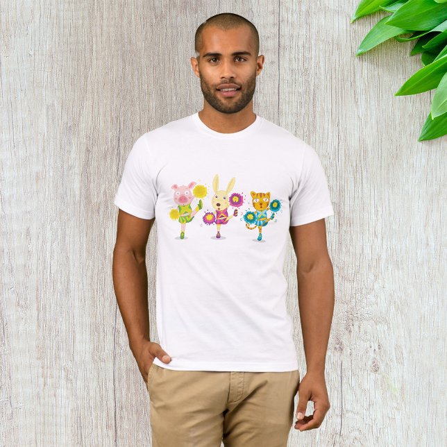 Camiseta Trio de Porco, Coelhinho e Gato (Criador carregado)