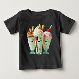 Camiseta Trio de Sorvete Kawaii Personagens de Sobremesa Fo