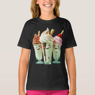 Camiseta Trio de Sorvete Kawaii Personagens de Sobremesa Fo