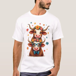 Camiseta Trío de vacas autistas das Terras Altas vintage es