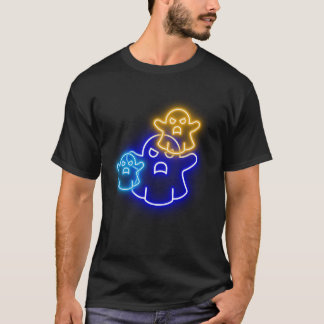 Camiseta Trio Fantasma Neon Azul e Laranja