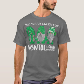 Camiseta Trio Gnomo Em Maio Vestimos Verde Para Saúde Menta