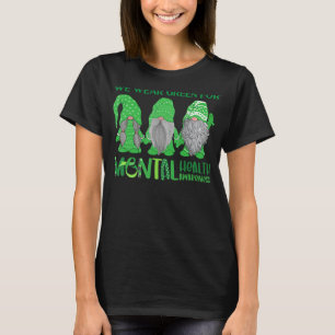 Camiseta Trio Gnomo Em Maio Vestimos Verde Para Saúde Menta