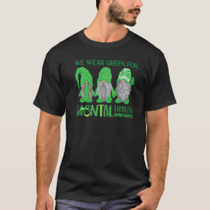 Camiseta Trio Gnomo Em Maio Vestimos Verde Para Saúde Menta