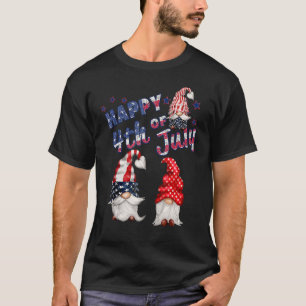 Camiseta Trio Gnomos Cute U Flag Independence Day 4th Of J