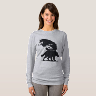 Camiseta Trio Selvagem: Silhueta de Lobo, Águia e Urso