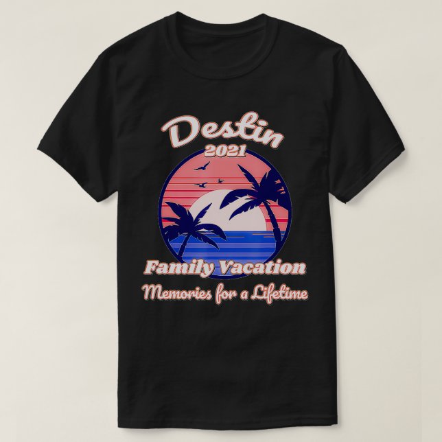 Camiseta Trip. de Férias da Família Destin 2021 na Flórida (Frente do Design)