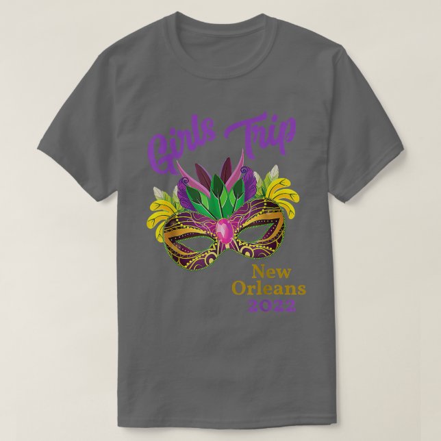 Camiseta Trip Mardi Gras 2022 Nova Orleans - Bachelorette P (Frente do Design)