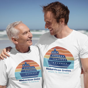 Camiseta Trip Sunset da Família de Navios de Cruzeiro Perso