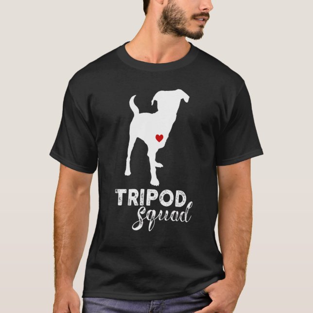 Camiseta Tripé Esquadrão Esquerdo Perna Frontal Amputeo Trê (Frente)