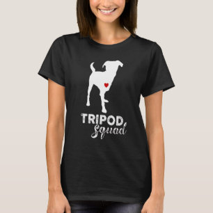 Camiseta Tripé Esquadrão Esquerdo Perna Frontal Amputeo Trê