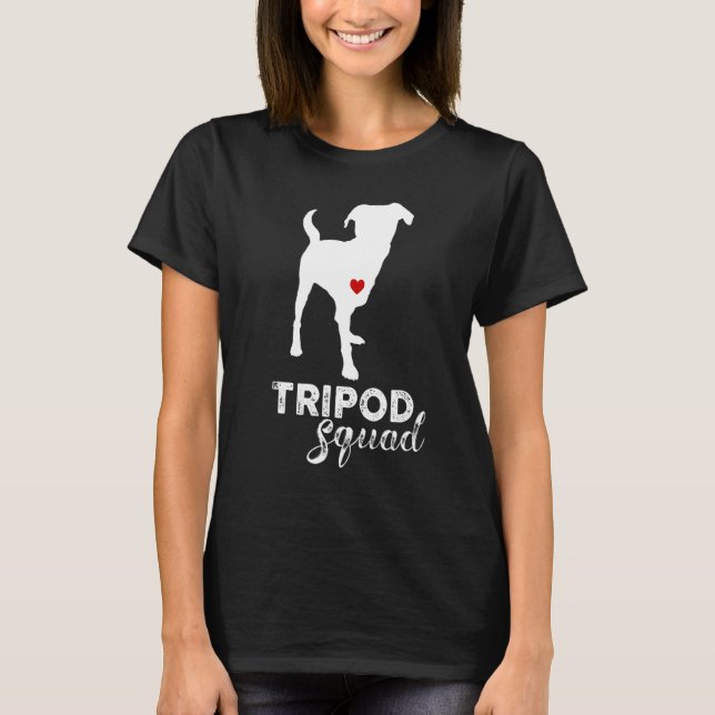 Camiseta Tripé Esquadrão Esquerdo Perna Frontal Amputeo Trê (Frente)