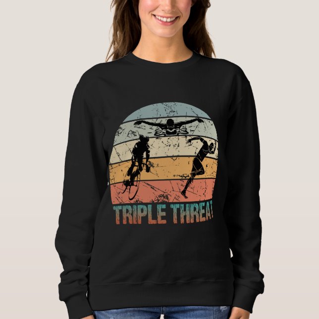 Camiseta Tripla Ameaça - Atleta Triathlon (Frente)