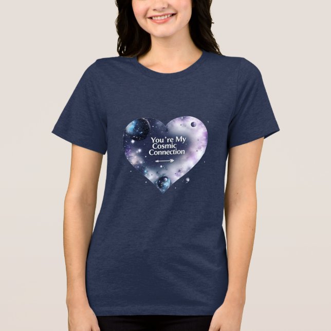 Camiseta Tripla mistura de mulheres com amor cósmico - Galá (Frente)