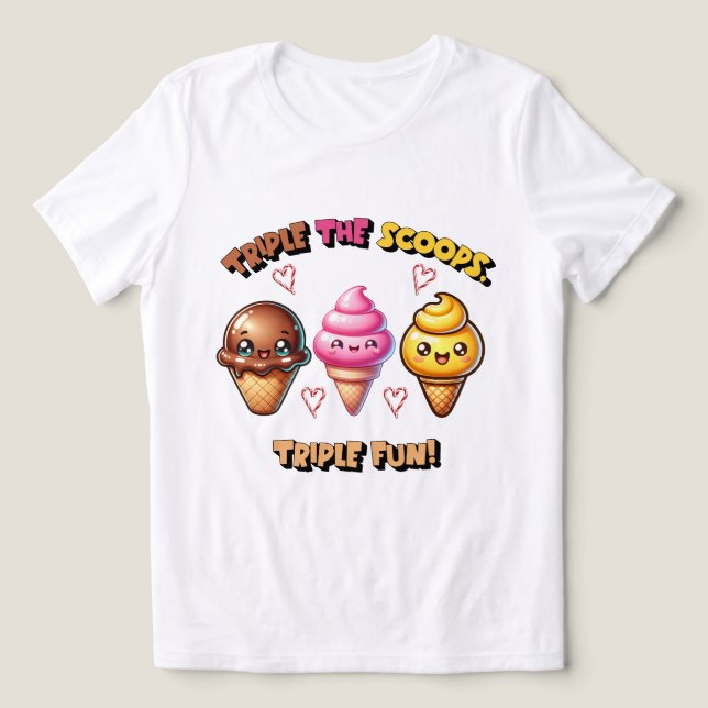 Camiseta Triple os Scoops, Triple Divertido! (Design frontal)