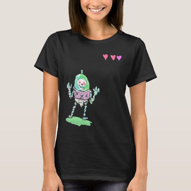 Camiseta Triple X Skeleton Robot With Life Hearts (Frente)