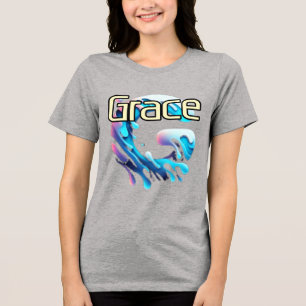 Camiseta tríplice feminina Bella+Canvas, branca,