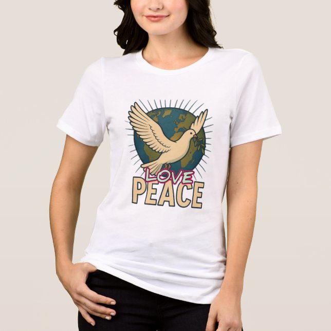 Camiseta tríplice feminina Bella+Canvas, branca, (Frente)