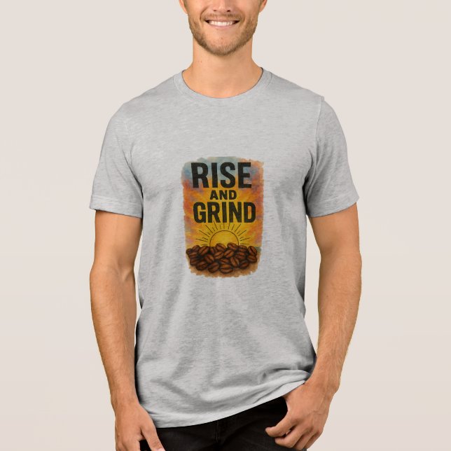 Camiseta tríplice masculina de Rise e Grind (Frente)