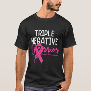 Camiseta Triplo Cancer de Fita Rosa de Fita do Guerreiro Ne