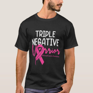 Camiseta Triplo Cancer de Fita Rosa de Fita do Guerreiro Ne