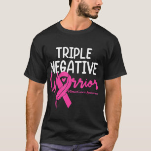 Camiseta Triplo Cancer de Fita Rosa de Fita do Guerreiro Ne