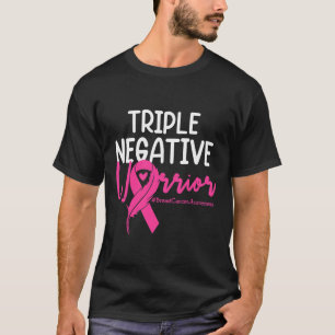Camiseta Triplo Cancer de Fita Rosa de Fita do Guerreiro Ne
