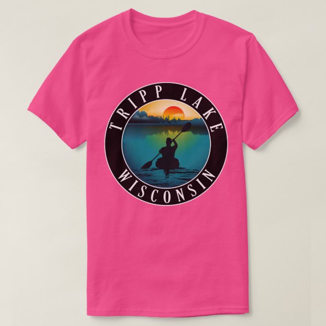 Camiseta Tripp Lake Wisconsin Kayaking (Frente do Design)