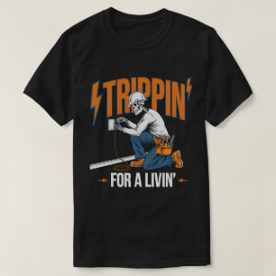 Camiseta Trippin Para Uma Engraçada Design Elétrica De Esqu