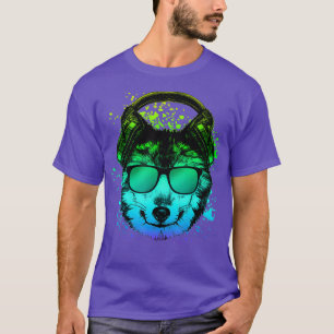 Camiseta Trippy DJ Gift EDM Techno House Wolves Wolf