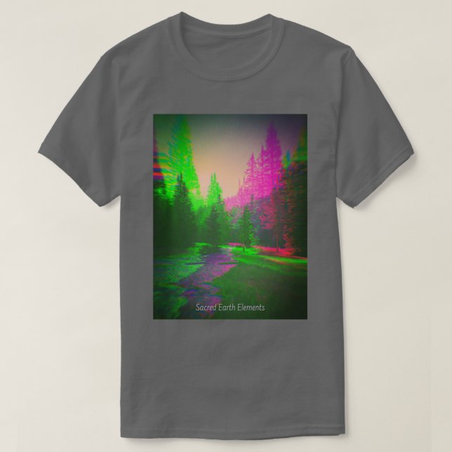 Camiseta Trippy Forest Psicelic Nature Mountain Stream H (Frente do Design)