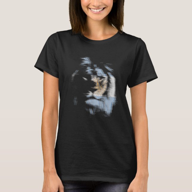 Camiseta Trippy lion EDM raves techno Argentinan (Frente)