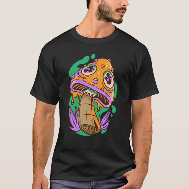 Camiseta trippy mushroom fungi (Frente)