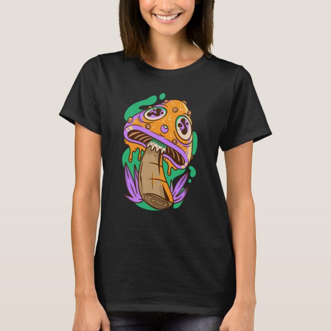 Camiseta trippy mushroom fungi (Frente)