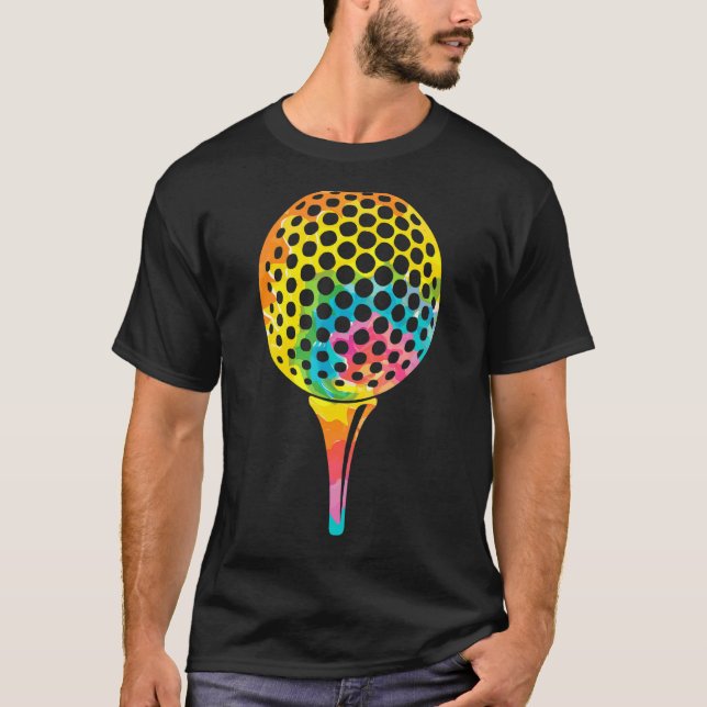 Camiseta Trippy Rainbow Hippie Tie Dye Golf (Frente)